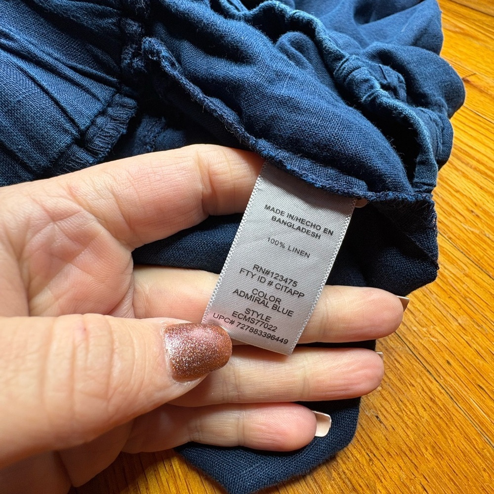 💙 Company Ellen Tracy 100% Linen Pull-On Pants – Size S (Admiral Blue)💙 - Picture 8 of 9